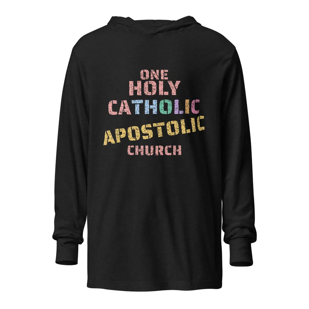 Apostolic Family Tree Hooded Long-Sleeve Tee — Charcoal-Black Triblend
